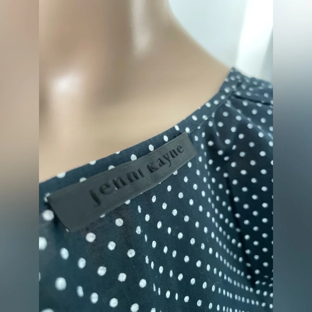 Jenni Kayne Classic Cotton Midi Wrap Dress Size XS $295 Deep Blue Polka Dot - Picture 5 of 6